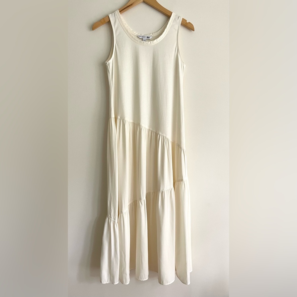 UNIQLO x JW ANDERSON Tiered Sleeveless Long Dress Cream